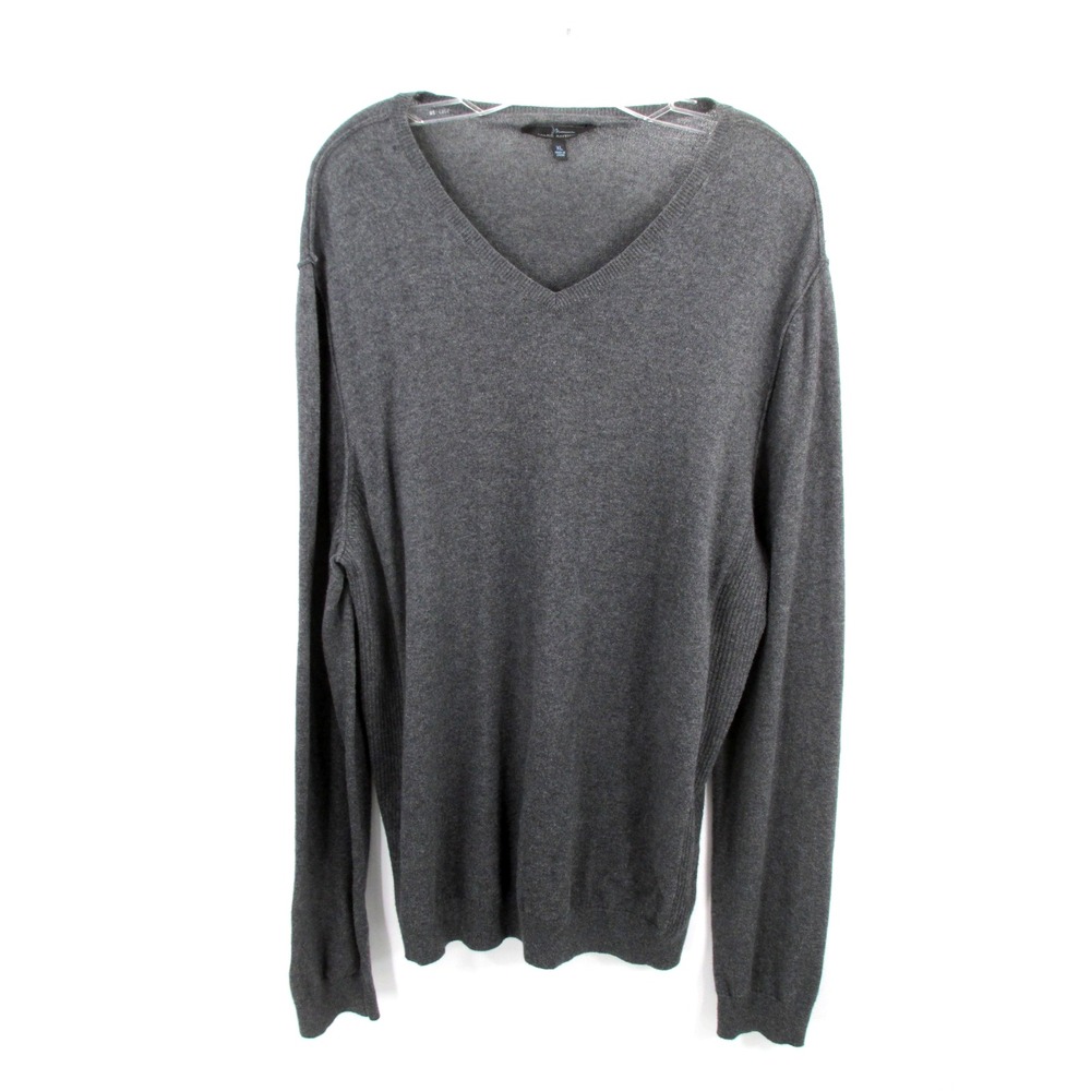 Marc Anthony Mens XL Dark Gray V-Neck Cashmere Blend Pullover Sweater